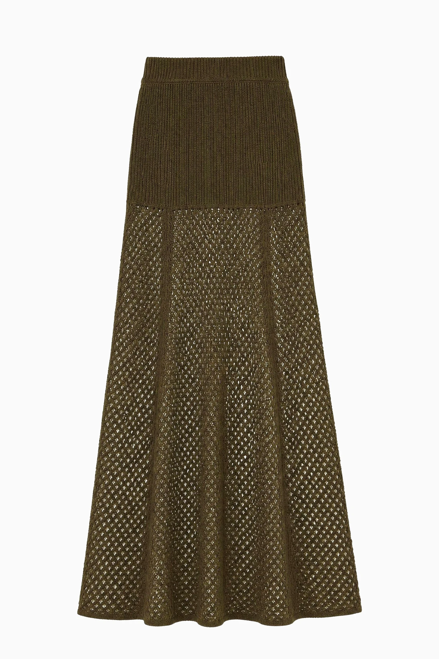 Lucia Wool Knit Skirt in Militaire
