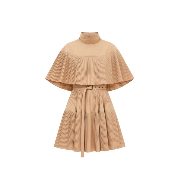 ulla johnson lucille pleated wool mini dress