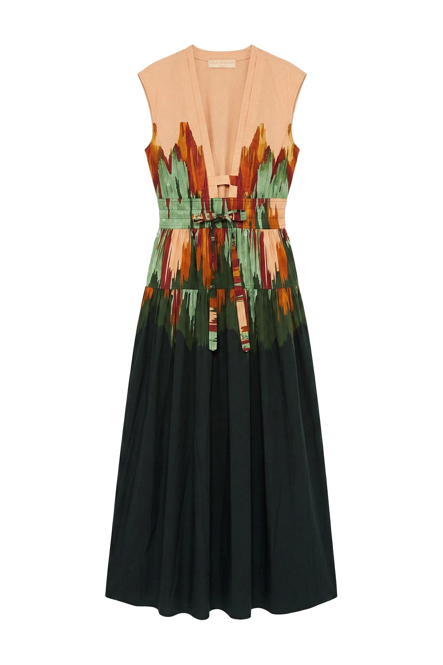 Ulla Johnson Lucine Deep V Cotton Dress in Agate ulla johnson lucine deep v cotton dress