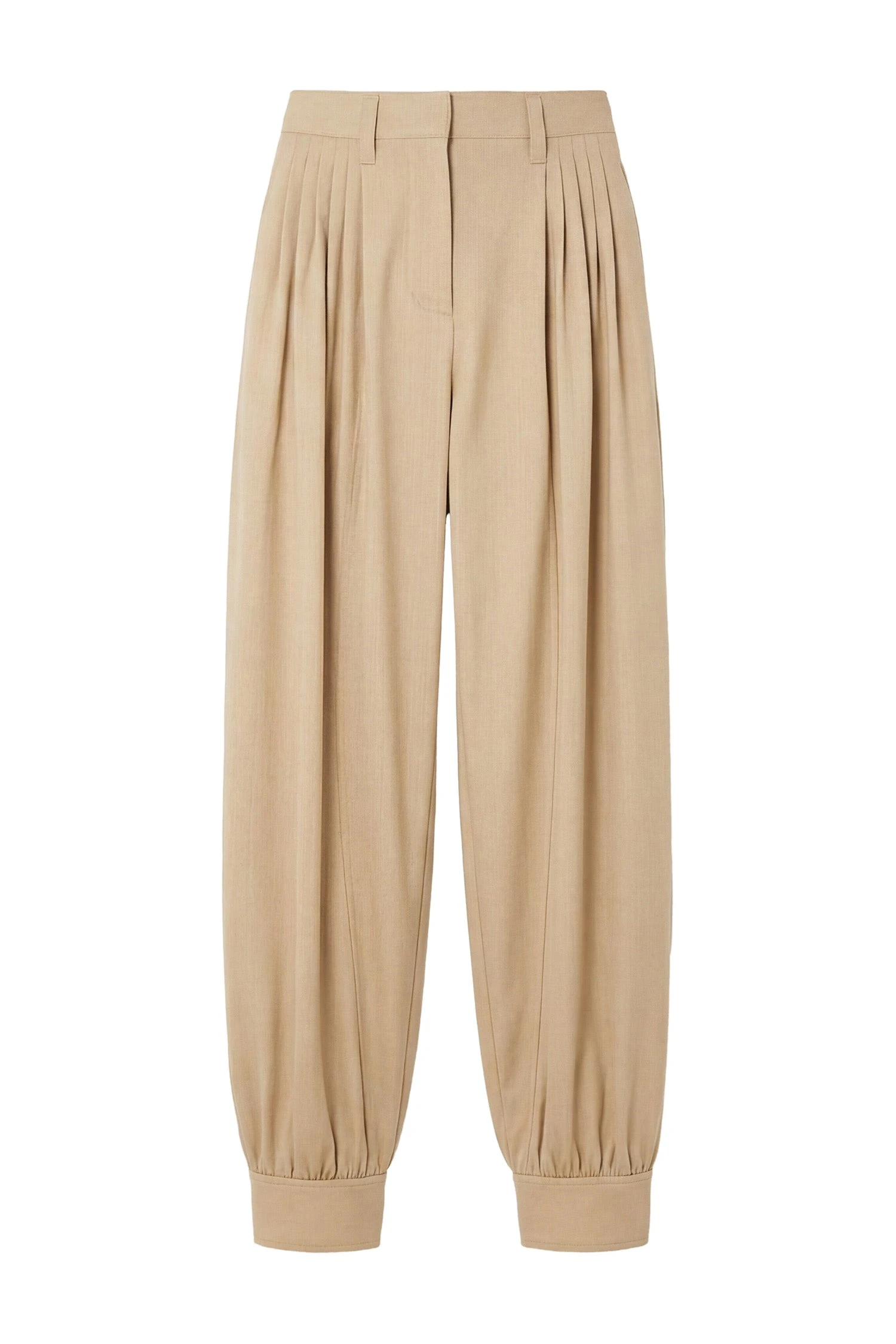 Ulla Johnson Luella Pleated Wool Pant in Dunewood ulla johnson luella pleated wool pant