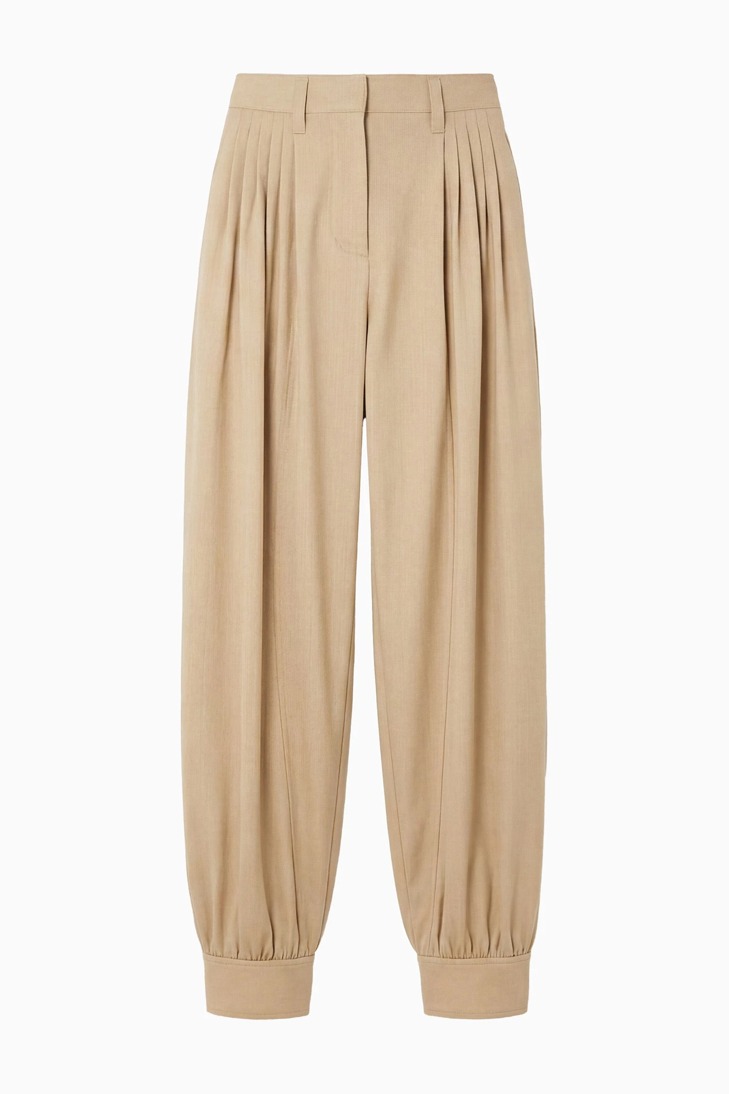 Luella Pleated Wool Pant in Dunewood