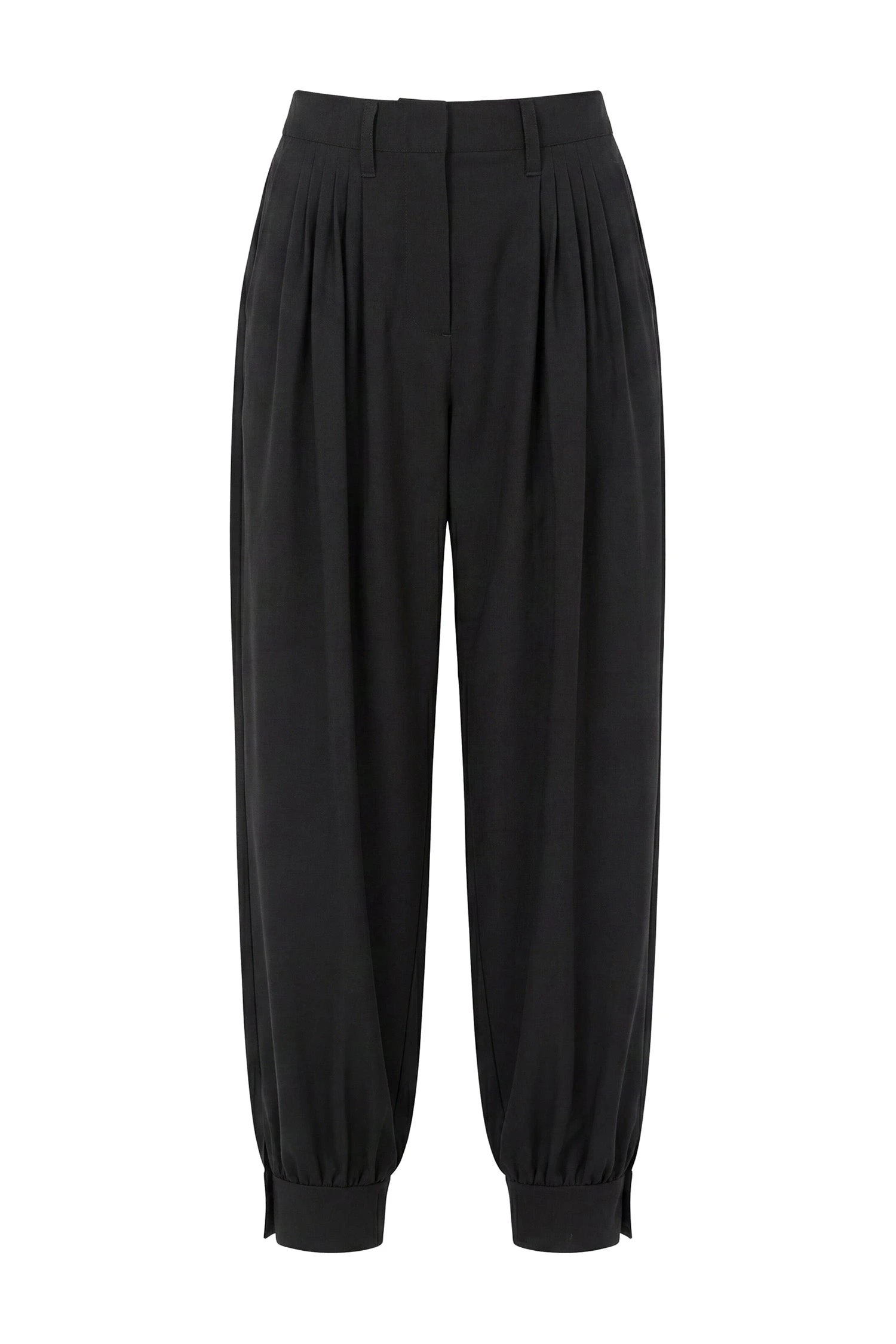 Ulla Johnson Luella Pleated Wool Pant in Noir ulla johnson luella pleated wool pant