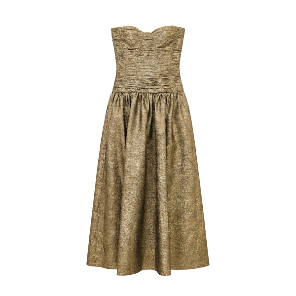 ulla johnson lumina strapless taffeta dress