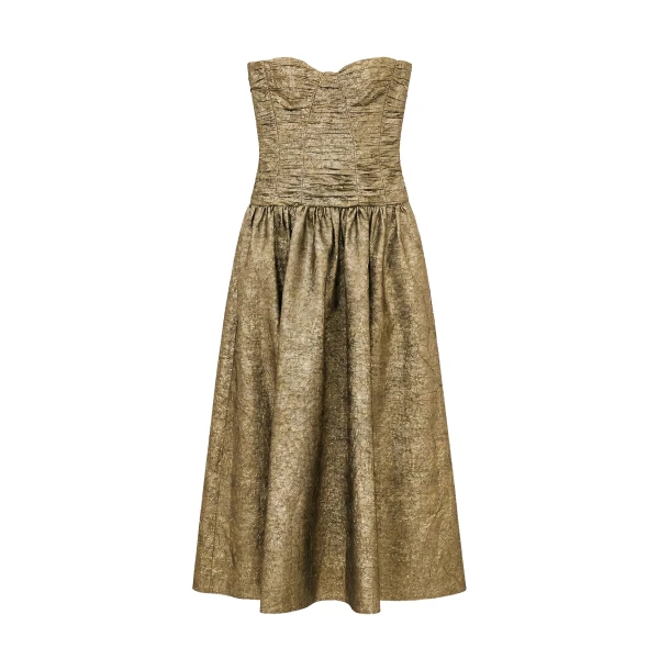 ulla johnson lumina strapless taffeta dress