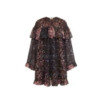 ulla johnson lune long sleeve silk mini dress