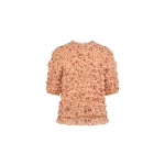 ulla johnson mabel short sleeve silk top