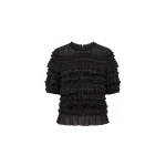 ulla johnson mabel short sleeve silk top