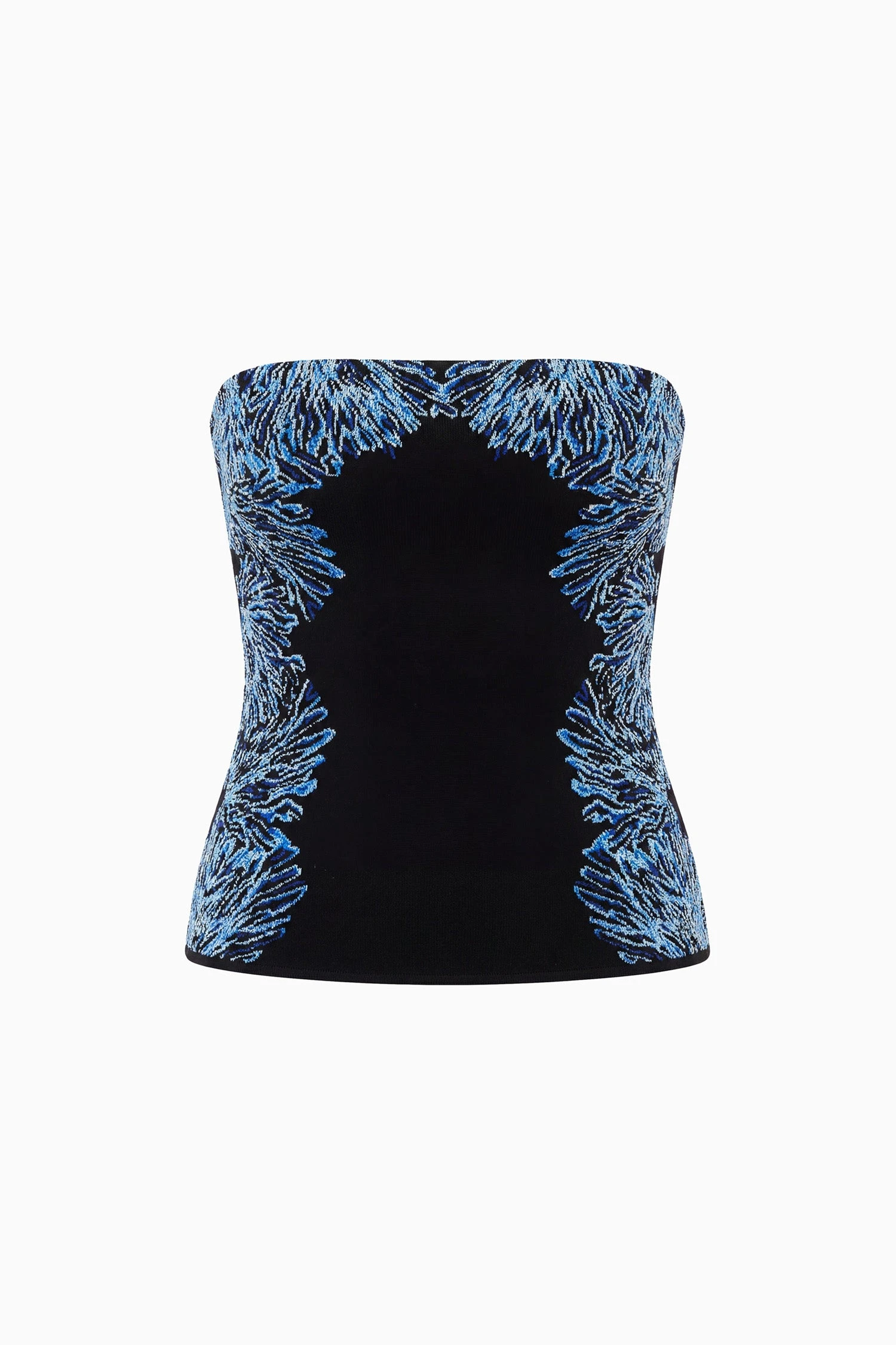 Madelie Strapless Knit Jacquard Top in Lapis