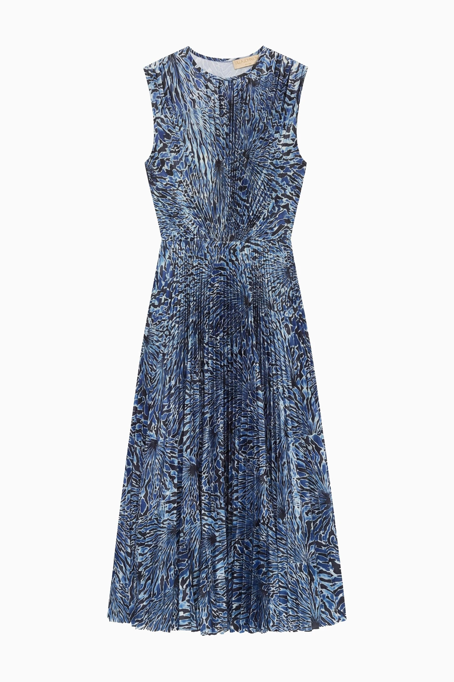Malin Satin Dress in Lapis