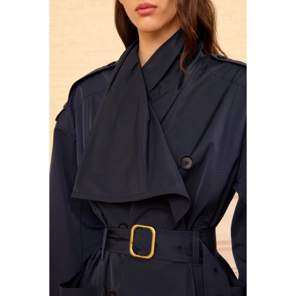 marcelle trench coat midnight