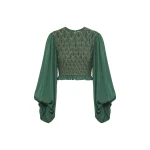 ulla johnson marlene long sleeve smocked blouse