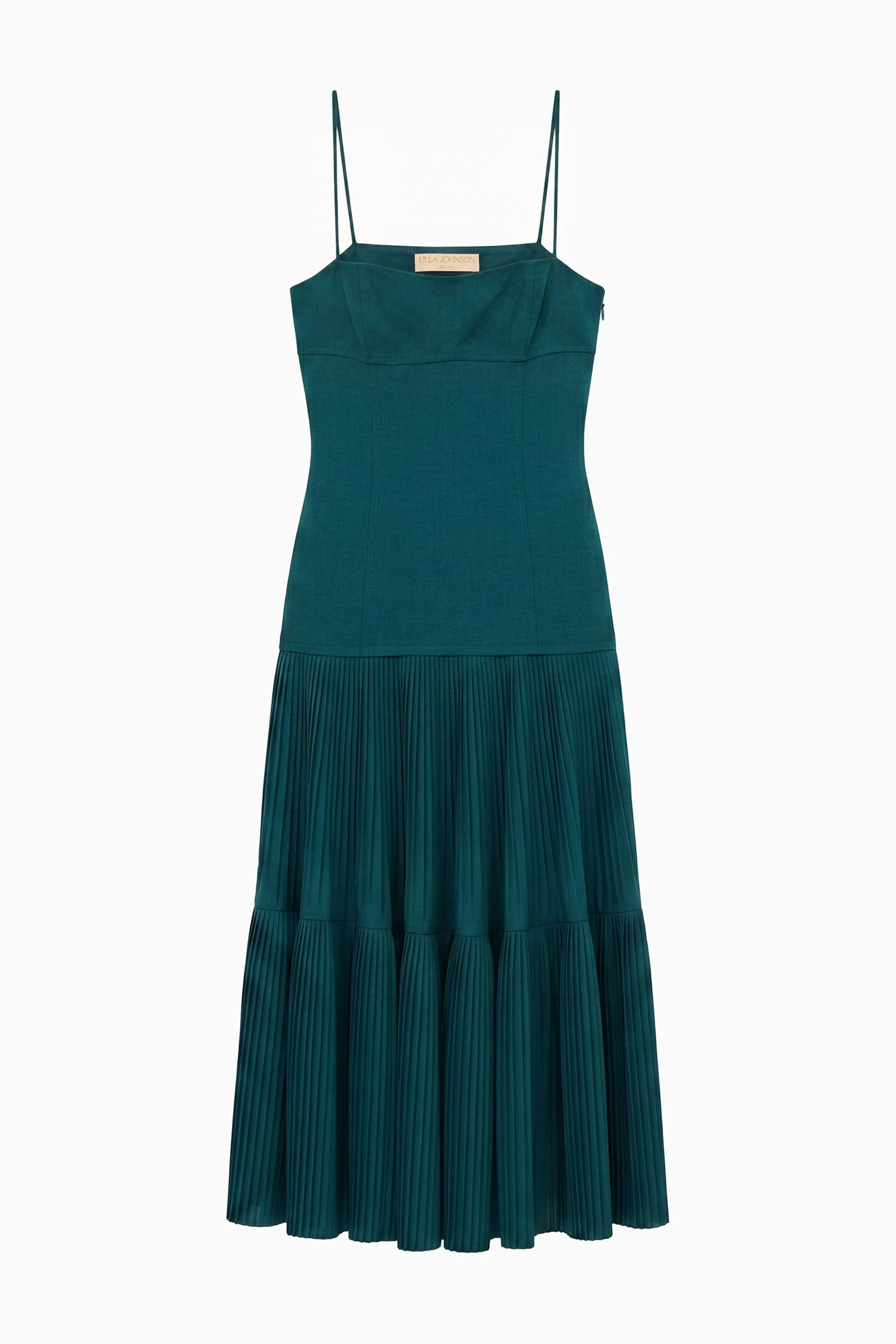 Matilda Pleated Wool Cami Dress in Verdite