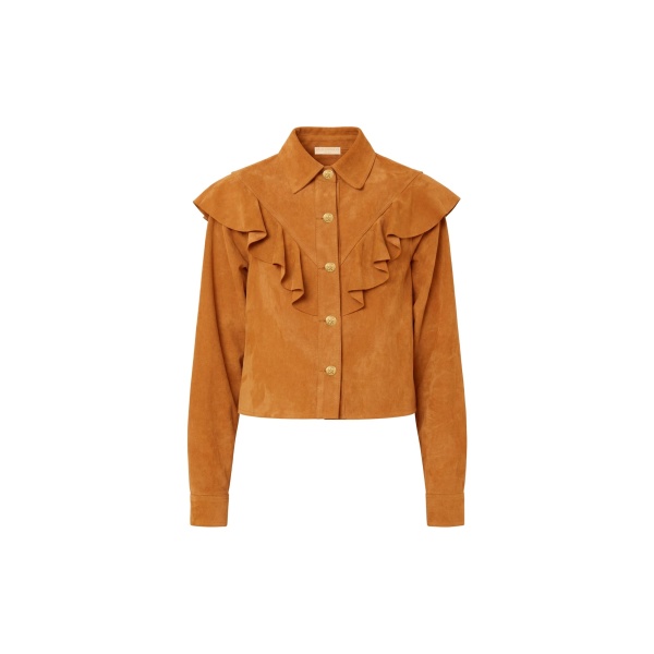 ulla johnson matilde ruffle suede jacket