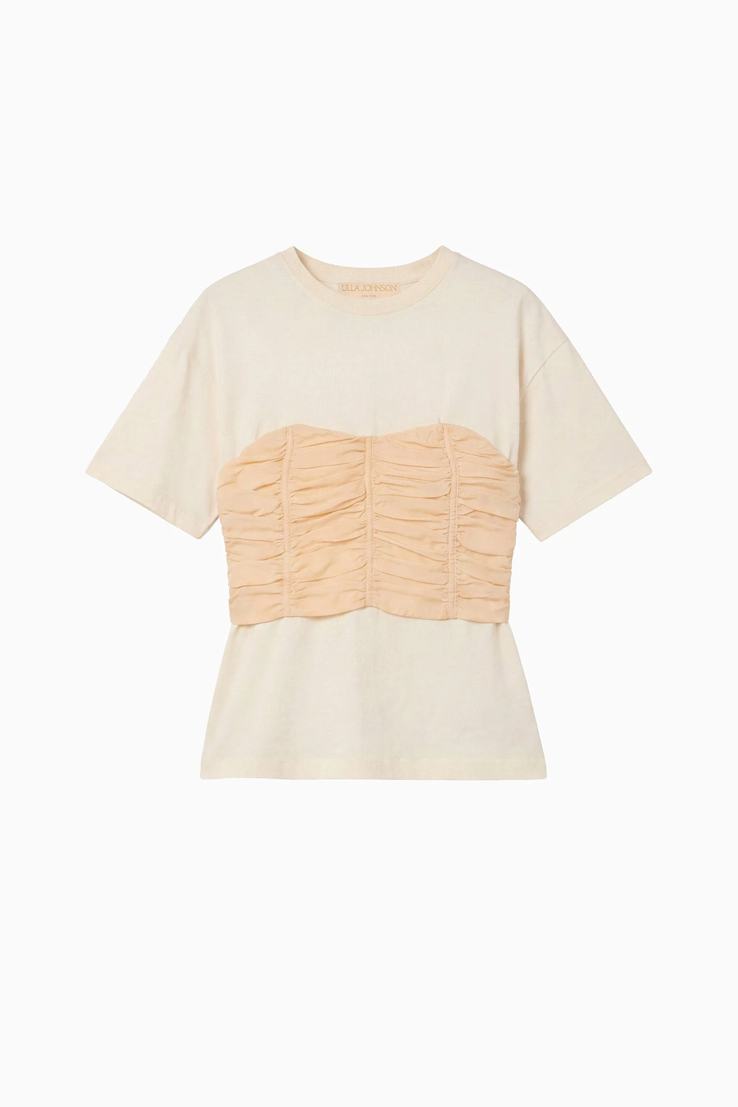 Mila Short Sleeve Cotton Top in Pearl