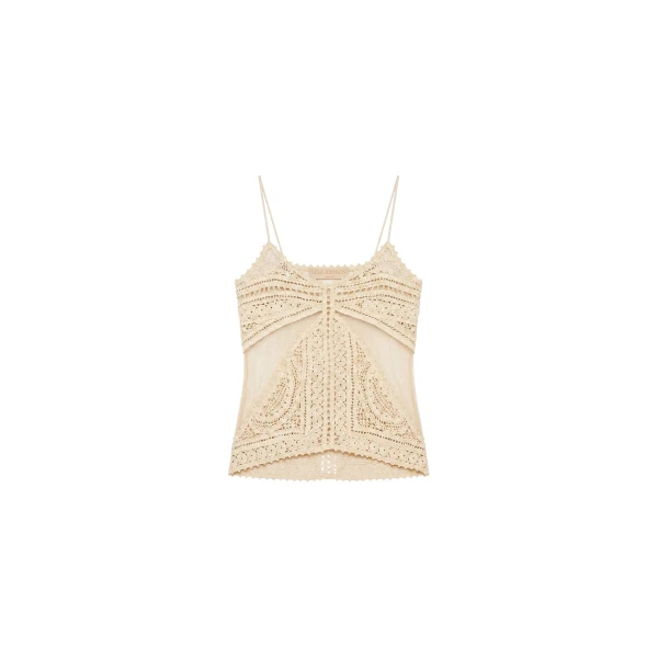 ulla johnson mollie crochet & tulle top