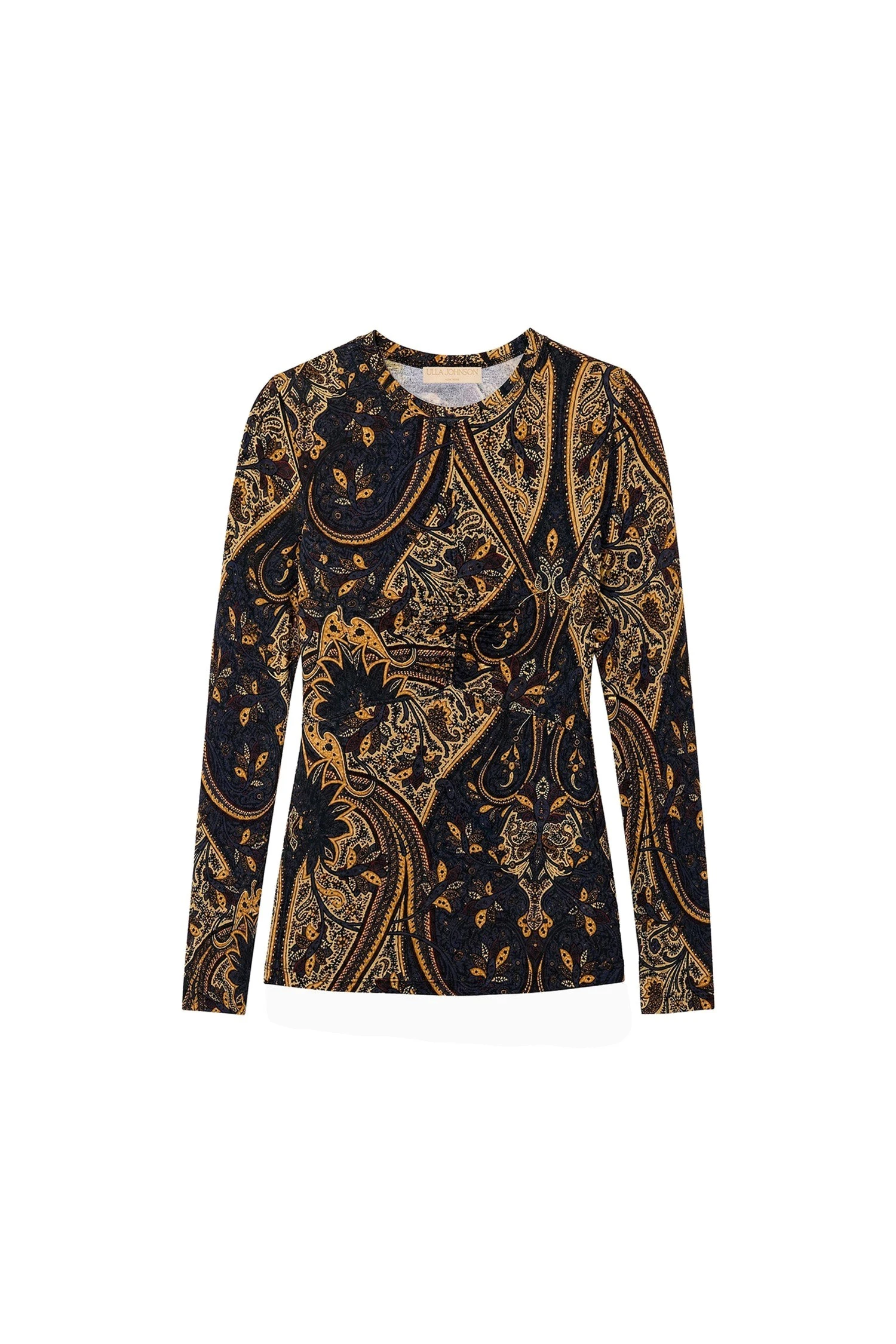 Ulla Johnson Neri Long Sleeve Jersey Top in Twilight Paisley ulla johnson neri long sleeve jersey top