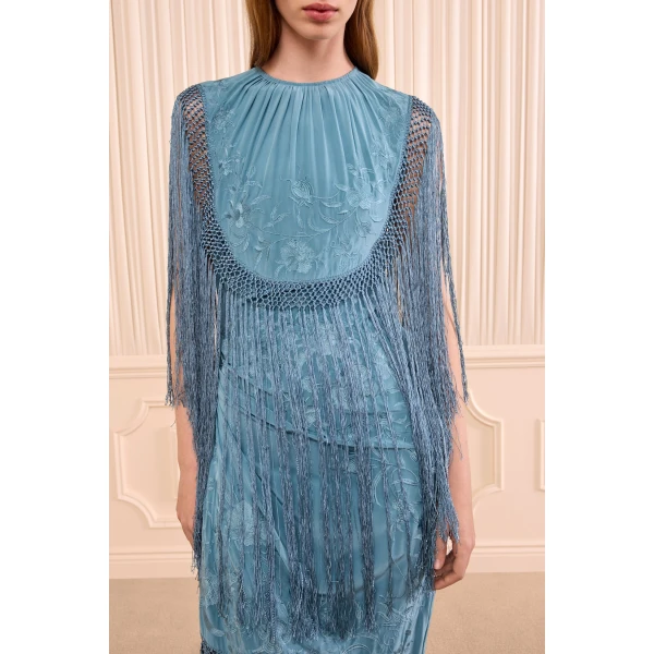 nerine silk fringe dress beryl