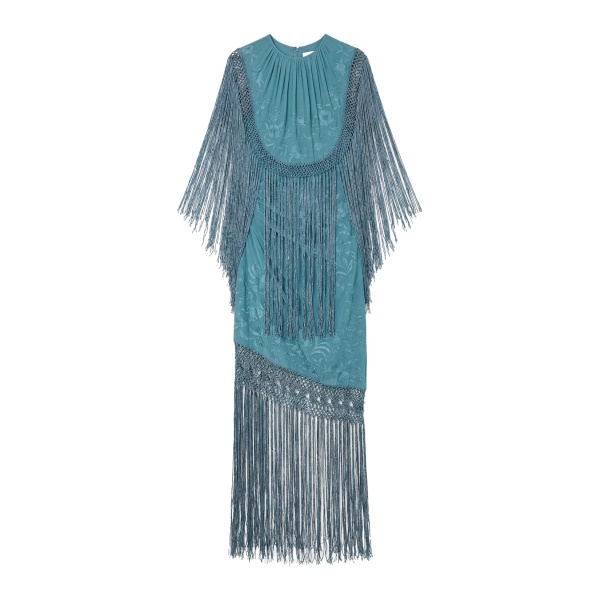 ulla johnson nerine silk fringe dress