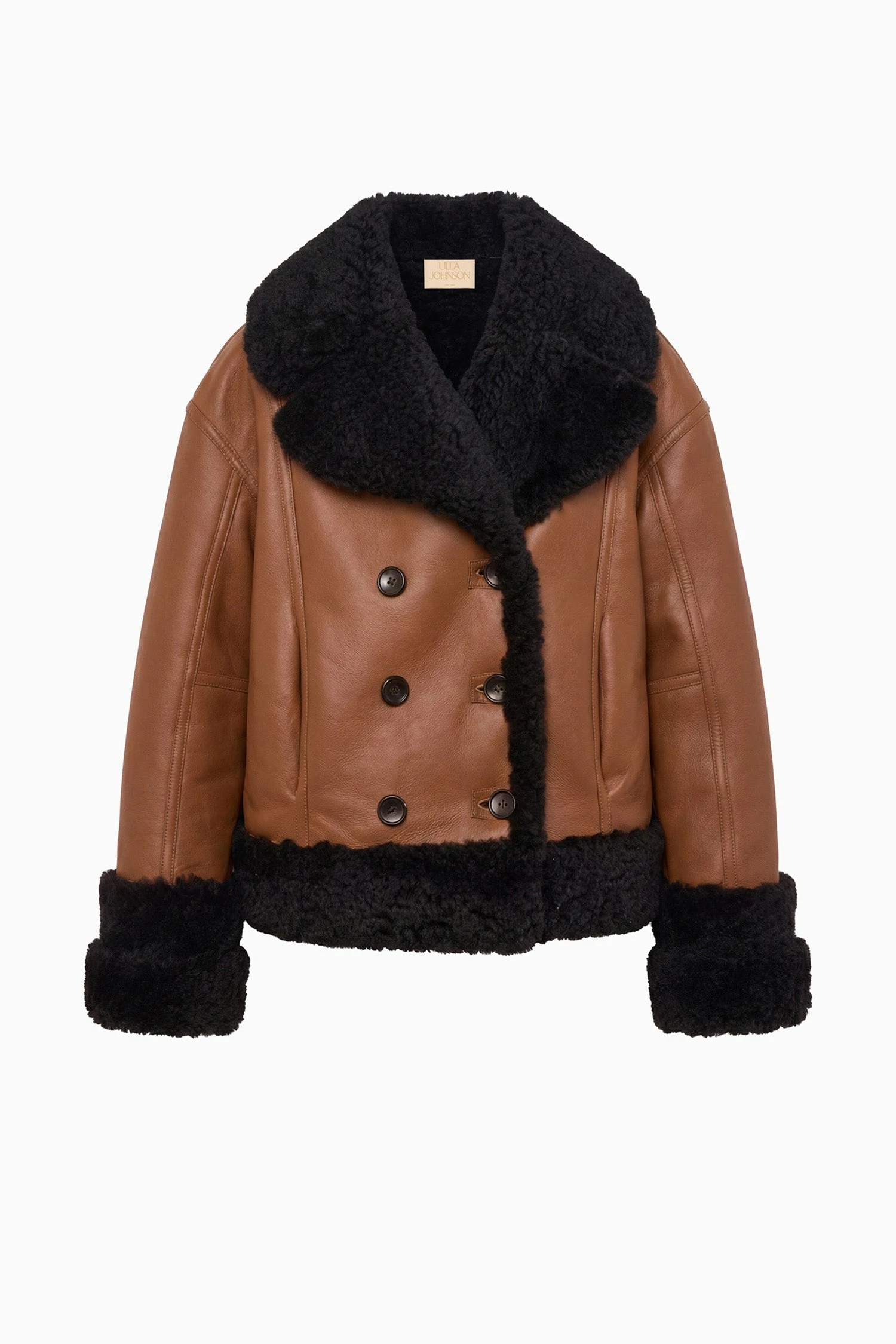 Nisha Reversible Shearling Coat in Noir