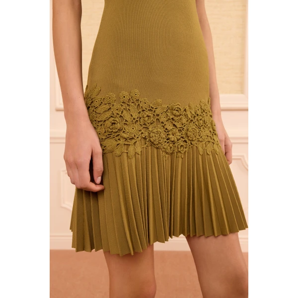 noemie crochet mini dress loden