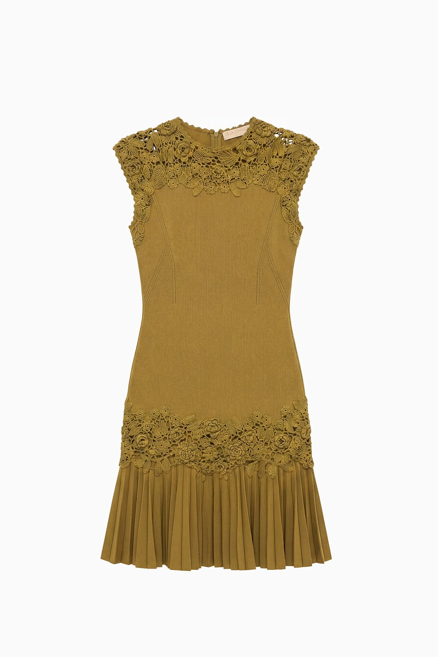 Noemie Crochet Mini Dress in Loden