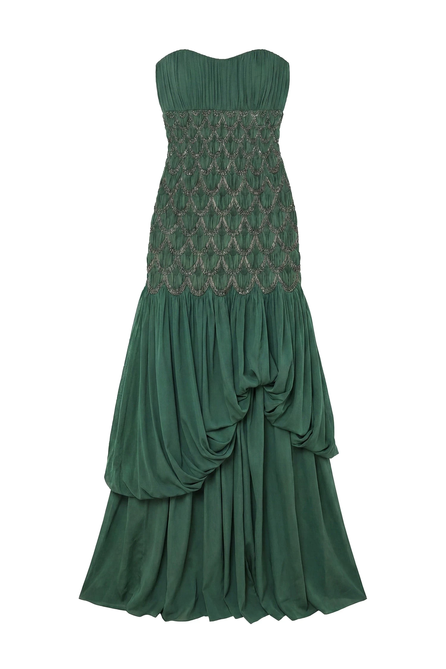Ulla Johnson Octavine Strapless Silk Gown in Tourmaline ulla johnson octavine strapless silk gown