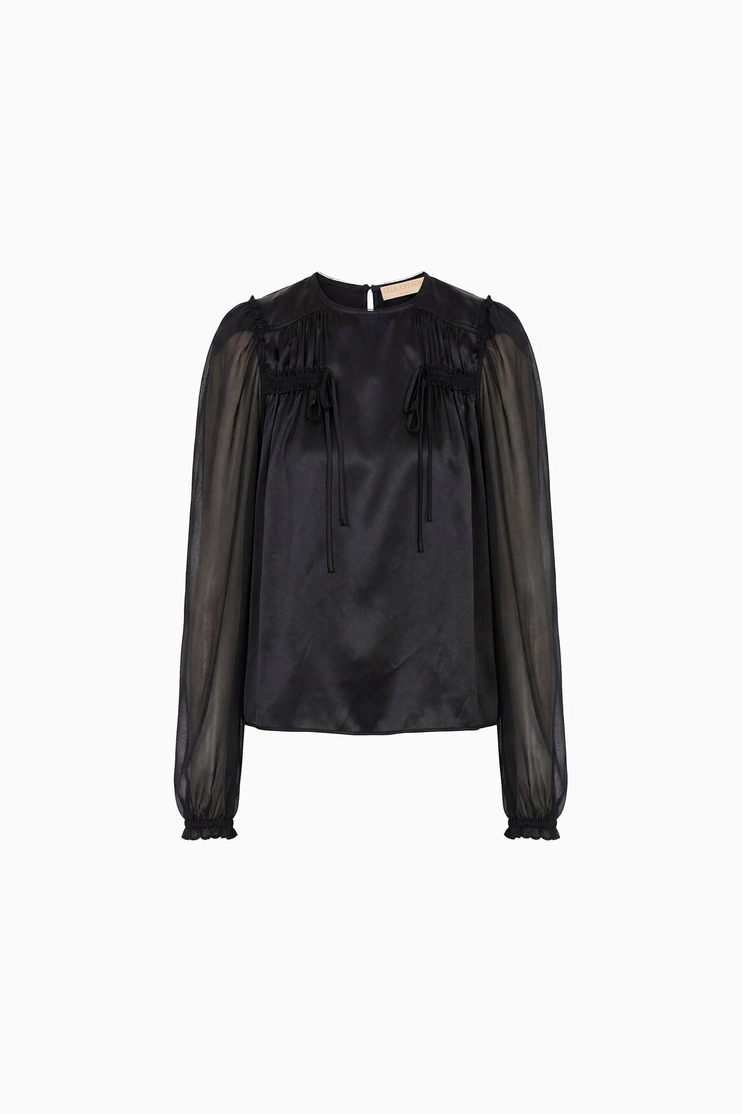 Odette Silk Blouse in Noir