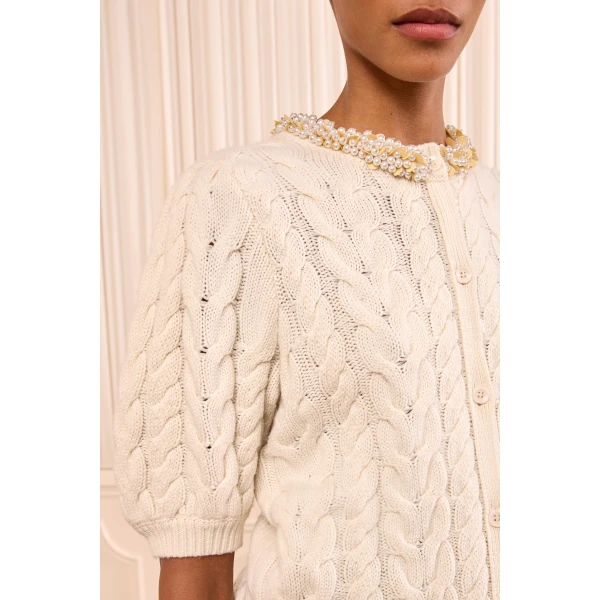 olivia knit cardigan with embellishment pearl