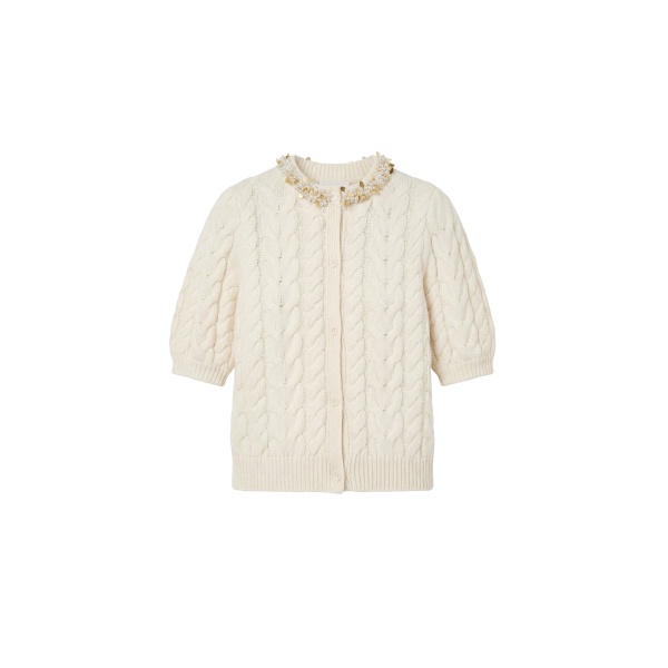 ulla johnson olivia knit cardigan with embellishment