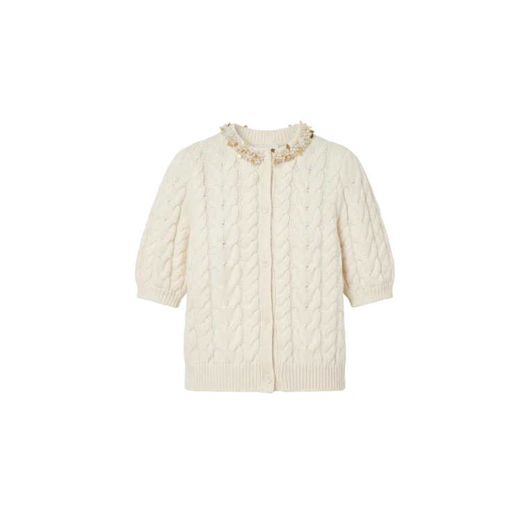 ulla johnson olivia knit cardigan with embellishment