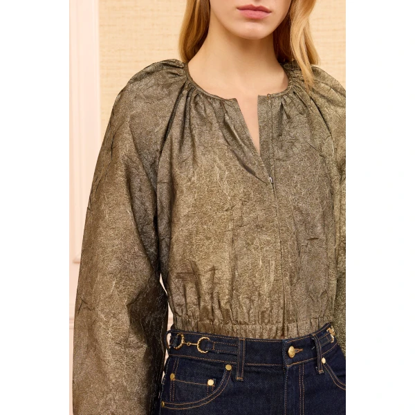 orielle taffeta bomber jacket light gold