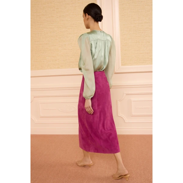 ulla johnson orion suede pencil skirt