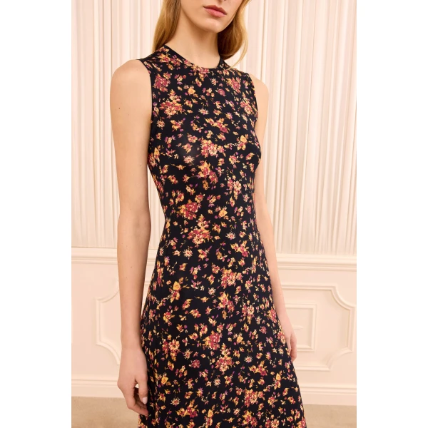 orla sleeveless jersey dress noir floral