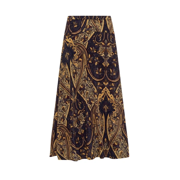 Paola Jersey Skirt in Twilight Paisley