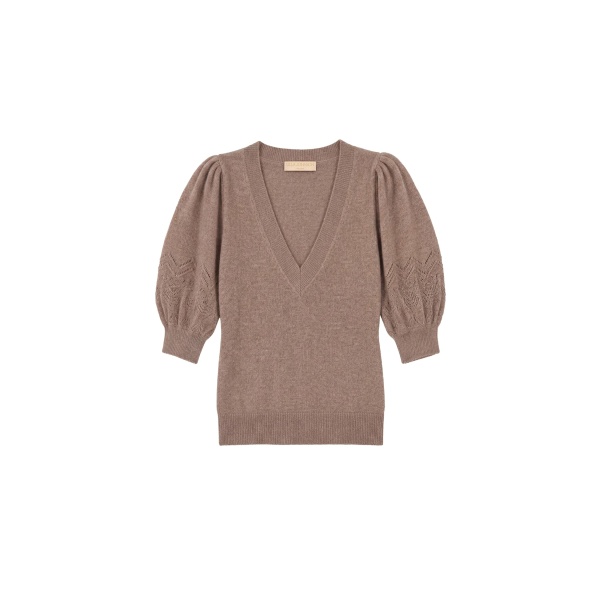 ulla johnson reina puff cashmere top