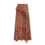 ulla johnson riele cascading ruffle silk skirt