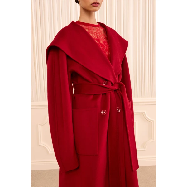rory wool coat cerise