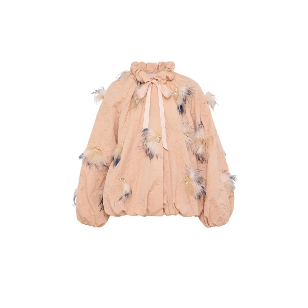 ulla johnson roux nylon jacket with embellishments