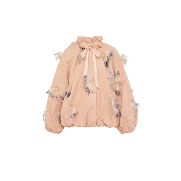 ulla johnson roux nylon jacket with embellishments