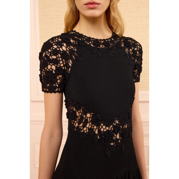 sabrina crochet dress noir