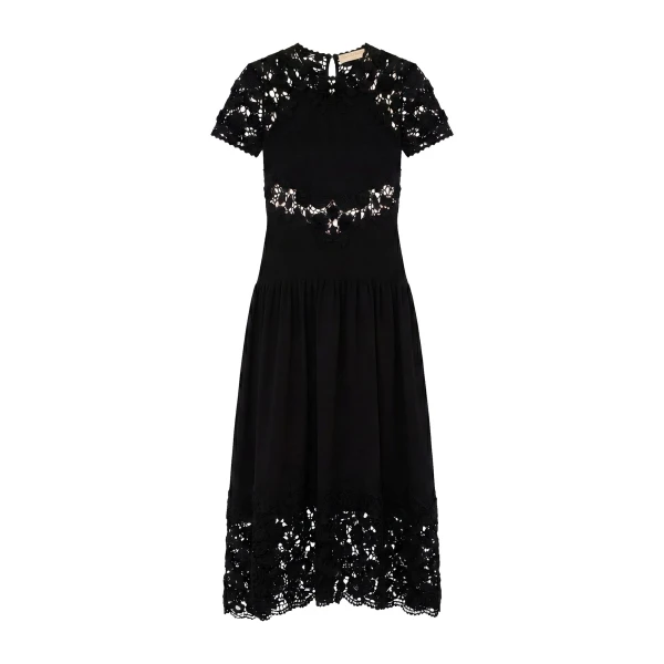 Sabrina Crochet Dress in Noir