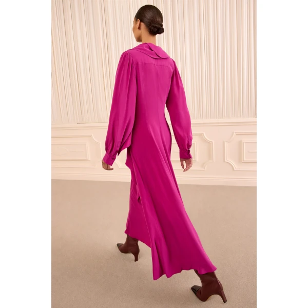 ulla johnson sabrina long sleeve silk dress