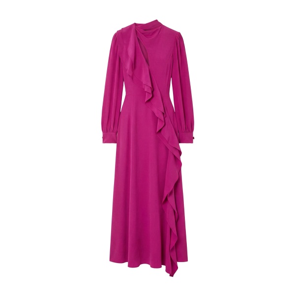 ulla johnson sabrina long sleeve silk dress