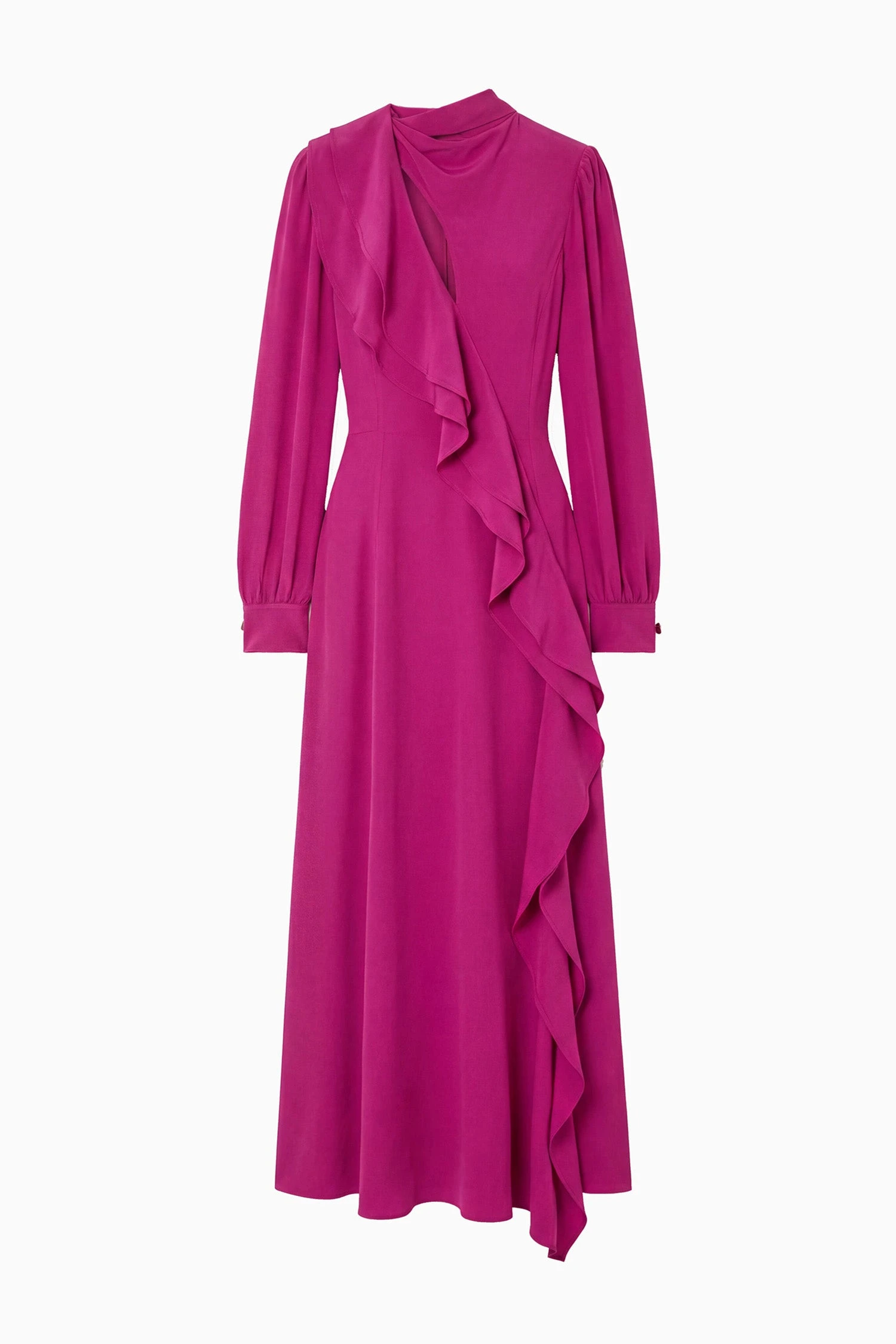 Sabrina Long Sleeve Silk Dress in Orchid