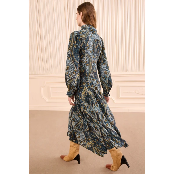 ulla johnson sabrina long sleeve silk dress