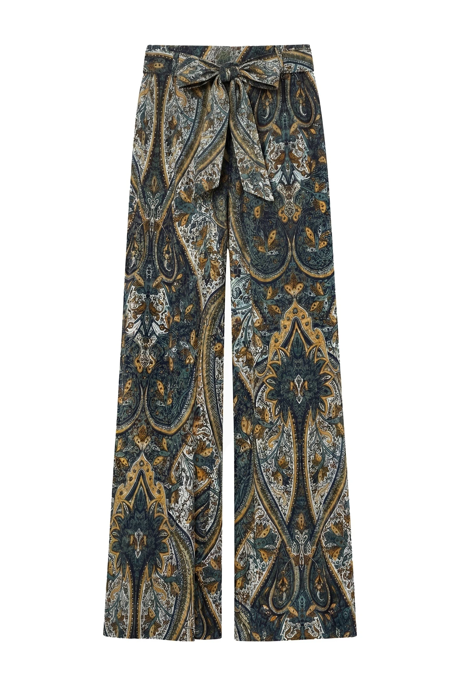 Ulla Johnson Sawyer Wide Leg Silk Pant in Prussian ulla johnson sawyer wide leg silk pant