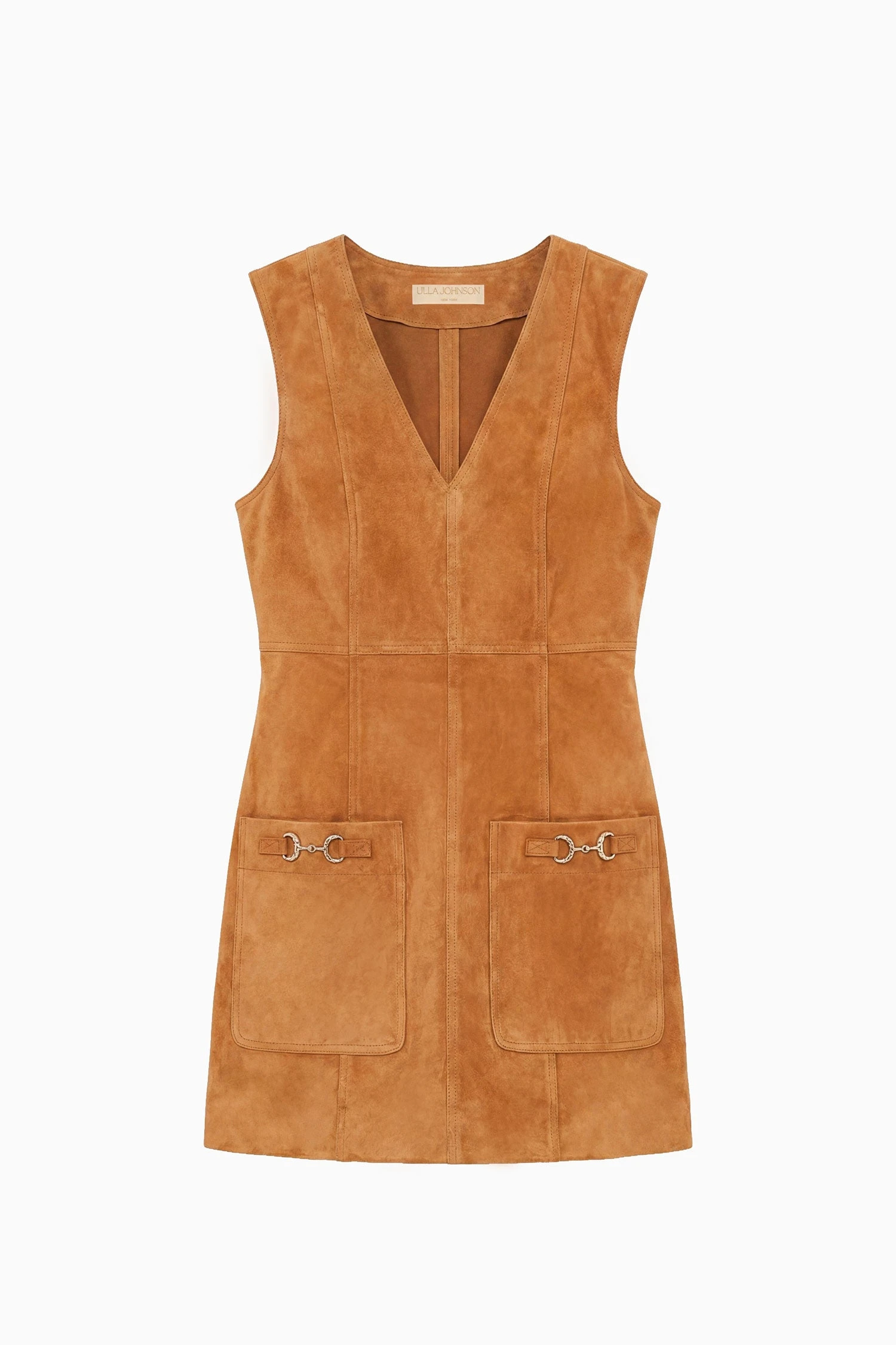 Sloane Suede Mini Dress in Cognac