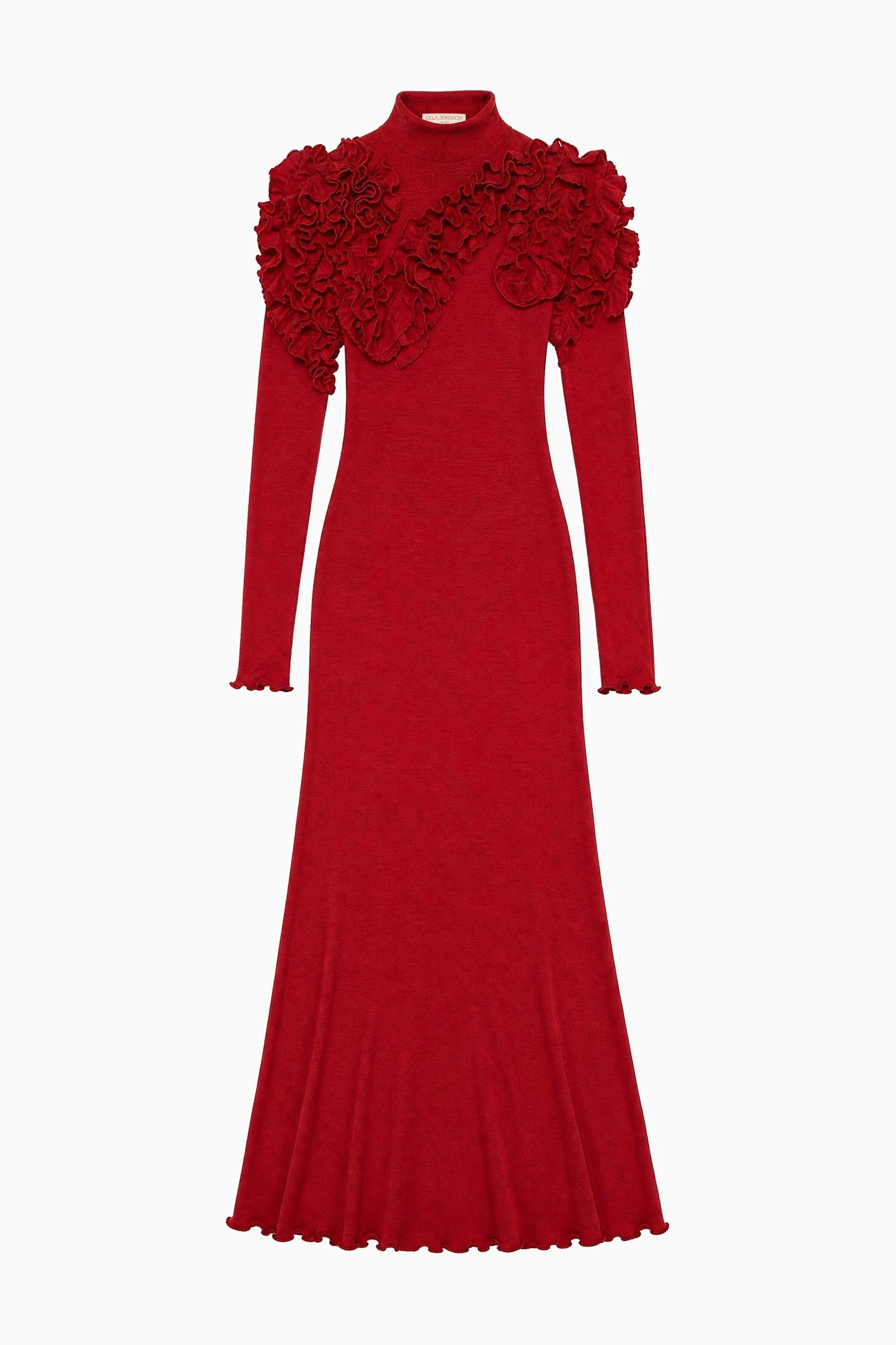 Solene Long Sleeve Jersey Dress in Claret