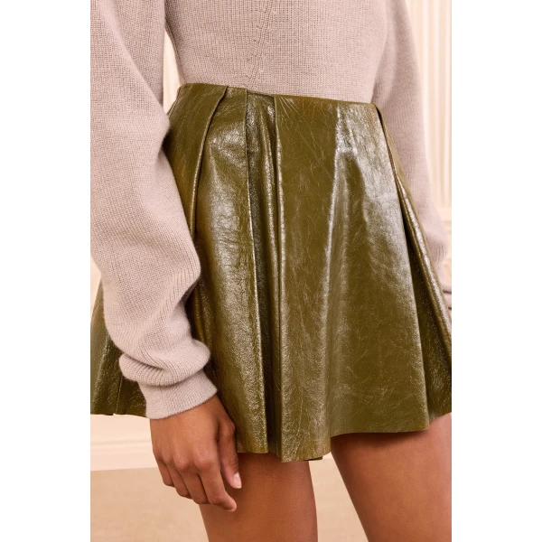 sophie leather mini skirt lichen