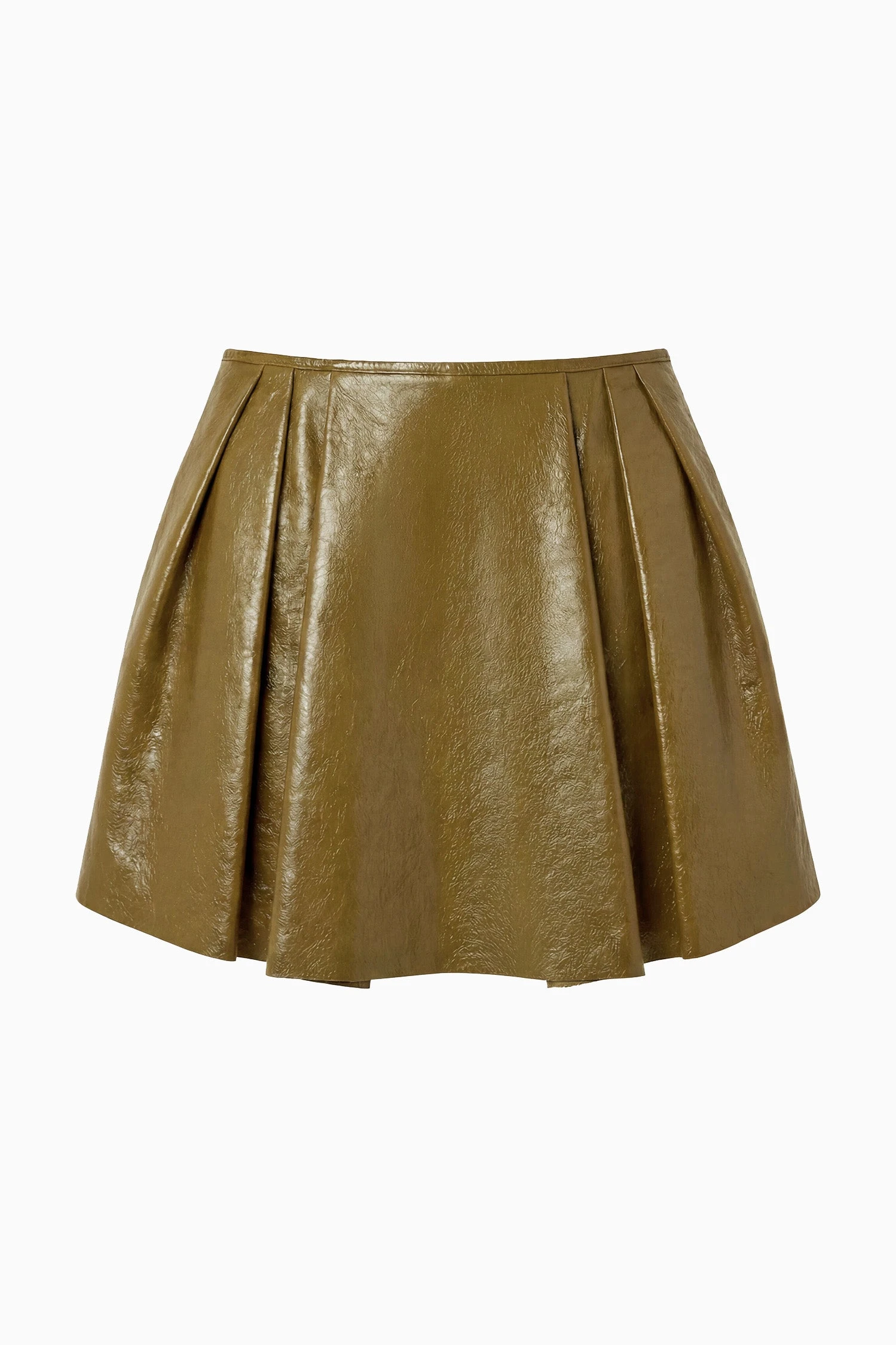 Sophie Leather Mini Skirt in Lichen